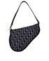 Mini Saddle Pochette Bag, &pound;450, Handbags, Black/Blue/Grey, Canvas, Front view